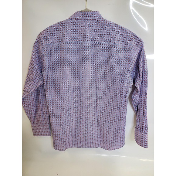 Tallia Shirt Mens Large Purple Blue Orange Geo Print Button Down Long Sleeve - Picture 4 of 7